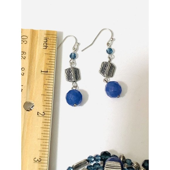 Antique PREMIER DESIGNS Blue Necklace Earrings and Bracelet Set - Picture 11 of 12